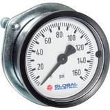 Global Industrial 1-1/2"" Pressure Gauge 30 PSI 1/8"" NPT CBM With U-Clamp Plast