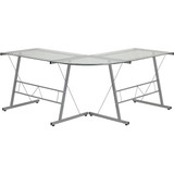 Flash Furniture Office Desk,29 in H,Clear NAN-CD-22181-GG