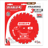 Diablo 6-1/2 In. 24-Tooth Framing Circular Saw Blade (3-Pack)