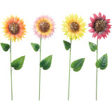 Alpine 34 In. H. Colorful Glitter Metal Sunflower Garden Stake Pack of 12