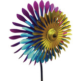 Alpine 47 In. H. Triple Metal Daisy Wind Spinner Garden Stake KIY336 832159