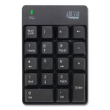 Adesso Wkb6010ub Wireless 18-Key Numeric Usb Keypad, Black WKB6010UB