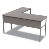 Linea Italia® Urban Series L- Shaped Desk, 59" X 59" X 29.5", Ash LITUR602ASH