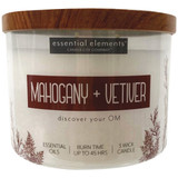 Candle-Lite Essential Elements 14.75 Oz. Mahogany & Vetiver Jar Candle with Lid