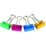 Sim Supply Binder Clip,3/4 In,Metal,Assorted,PK40  2WFX5