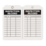 Manufacturer Varies Inspection Tag,7 x 4 In,Bk/Wht,Met,PK10 2RMU7