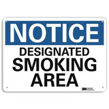 Lyle Smoking Area Sign,7 in x 10 in,Aluminum U5-1118-RA_10X7