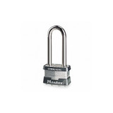 Master Lock Keyed Padlock, 3/4 in,Rectangle,Silver  1KALJ