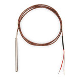 Tempco Thermocouple Probe,Type J,Length 12 In TTW00179