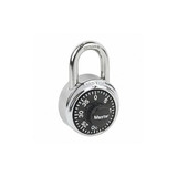 Master Lock Combination Padlock,2 3/7in,Round,Silver 1513