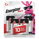 Energizer Battery,Alkaline,C,Premium,PK4 E93BP-4