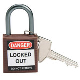 Brady Lockout Padlock,KD,Brown,1-2/5"H 143160