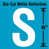 Stranco Die-Cut Reflective Letter Label,S,6In H DWR-6-S-EA