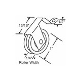 Manufacturer Varies Roller, 13/32 in W, 2 1/32 in L, Gray 10-396
