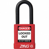 Zing Lockout Padlock,KD,Red,1-3/4"H 7030