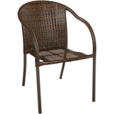Coronado Casuals Brown Steel Frame Wicker Stackable Chair GC-2021-1095-DOL