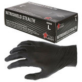 MCR Safety® NitriShield Stealth™ Nitrile Gloves, Large, Black, 100/Box