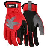 MCR Safety® HyperFit Mechanics Gloves, Medium, Red, 1/Pair