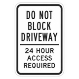 Lyle Driveway No Parking Sign,18" x 12"  T1-1646-EG_12x18