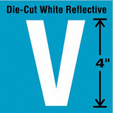 Stranco Die-Cut Refl. Letter Label,V,4In H,PK5  DWR-4-V-5