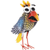 Alpine 12 In. H. Iron Quirky Wide-Eyed Yellow Bird Lawn Ornament Pack of 4