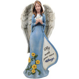 Alpine 18 In. H. Blue Dress Angel Statue with Hopeful Message KGD338 Pack of 4