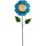 Alpine 42 In. H. Metallic Flower Thermometer Stake LJJ1180 Pack of 12 835504