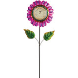 Alpine 42 In. H. Metallic Flower Thermometer Stake LJJ1180 Pack of 12 835504
