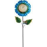 Alpine 42 In. H. Metallic Flower Thermometer Stake LJJ1180 Pack of 12 835504