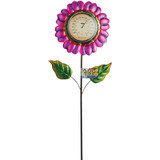 Alpine 42 In. H. Metallic Flower Thermometer Stake LJJ1180 Pack of 12 835504