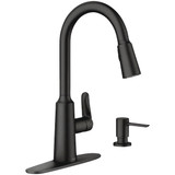 Moen Edwyn 1-Handle Pull-Down Kitchen Faucet with Soap Dispenser, Matte Black