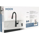 Moen Edwyn 1-Handle Pull-Down Kitchen Faucet with Soap Dispenser, Matte Black 87028BL 470382