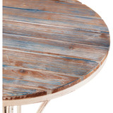 Alpine 3-Piece Weathered Wood Blue & White Bistro Set MZP278A 849461