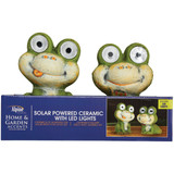 Alpine 7 In. Solar Green Frog Statue with LED Eyes QWR1012AHH Pack of 4