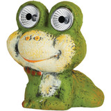 Alpine 7 In. Solar Green Frog Statue with LED Eyes QWR1012AHH Pack of 4 867579