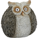 Alpine 13 In. H. Magnesia Owl Statue with Solar LED Eyes QWR514SLR