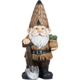 Alpine 16 In. H. MGO Gnome with Shovel & Plants Statue