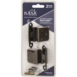 KasaWare 3/8 In. Antique Brass Self-Closing Inset Hinge (2-Pack)