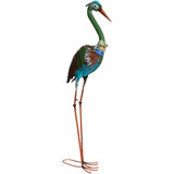 Alpine 40 In. H. Rustic Metal Standing Crane Lawn Statue