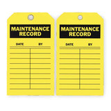 Manufacturer Varies Inspection Tag,7 x 4 In,Bk/Yel,Met,PK10 2RMU5