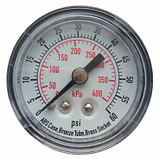Sim Supply Pressure Gauge,0 to 60 psi,0 to 400 kPa  4FLZ6