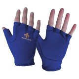 Impacto Impact Gloves,L,Bl/Yllw,Fingerless,Left 50220110041