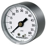 Ashcroft Gauge,Pressure,0 to 15 psi,Back,2 in. 20W1005PH02B15#