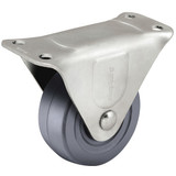 Shepherd Hardware Plate Caster,Rigid,Rubber,3 1/4"H PRQ25123ZN-3H