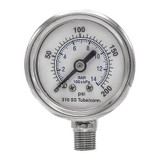 Pic Gauges Pressure Gauge,Nominal 1-1/2" Dial PRO-301D-158G-01