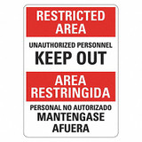 Lyle Restricted Area Sign,14inx10in,Plastic LCU1-0167-NP_10x14