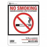 Lyle No Smoking Sign,7x5in,Reflctv Sheet,PK2 LCU1-0197-ED-PK2_5x7