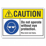 Lyle Eye Caution Rflctv Label,3.5inx5in LCU3-0062-RD_5x3.5