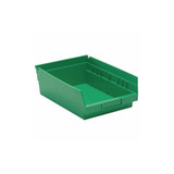 Quantum Storage Systems Shelf Bin,Green,Polypropylene,4 in QSB107GN