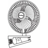 Air King Clip-On Fan,2 Speeds,6" Blade Dia. 9145